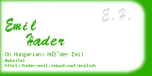 emil hader business card